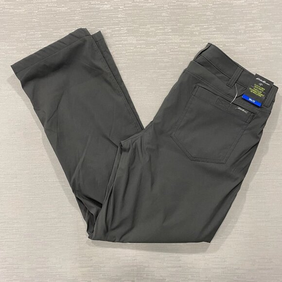 Eddie Bauer Fleece Lined Tech Pants Mens 36 x 32 Gray Water Repellent Insulated - Picture 1 of 15